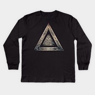 Norse Mythology Symbol Triangle Kids Long Sleeve T-Shirt